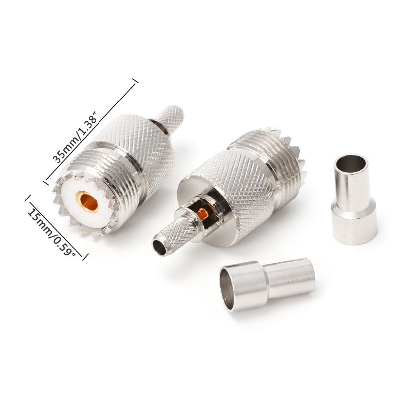 Set 10 Bộ Nối UHF Female Jack SO239 RF Cho RG58 RG142