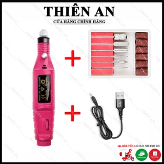 Máy mài móng mini cầm tay usb chuyên dụng ngành nail màu hồng
