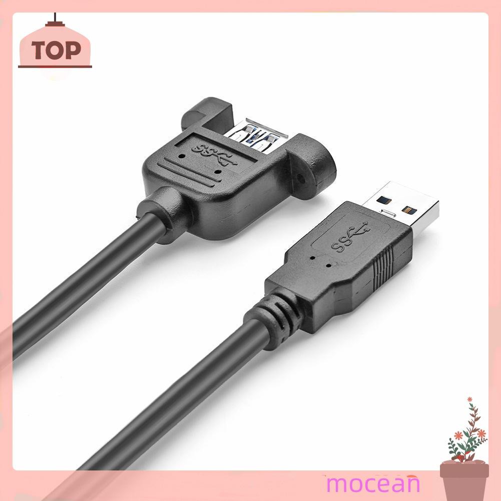 Mocean Dây Cáp Mở Rộng Usb 3.0 Male Sang Female Dual Shielded W / Screw Panel Mount