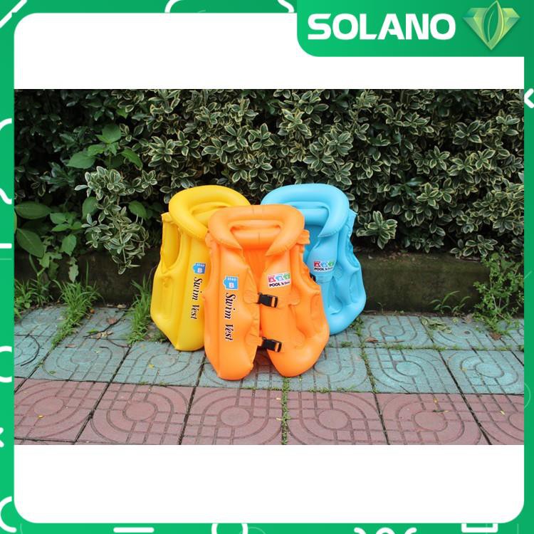 Phao Tập Bơi Cho Bé Gái Bé Trai SOLANO Có Khóa Cài An Toàn Size S 1 - 6 Tuổi SS-001097 [Tặng Bơm Phao]