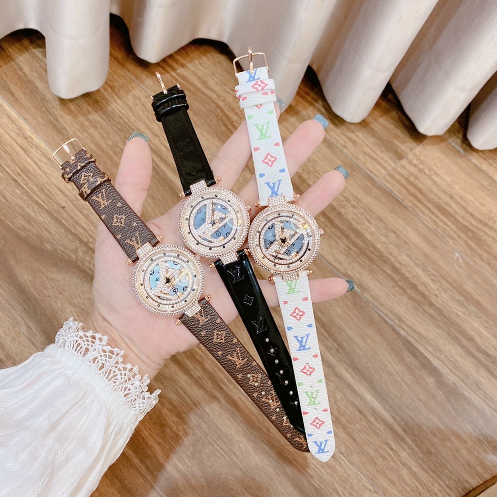 Đồng hồ LV  nữ dây da ko rỉ mặt xoay cao câp bền đẹp siêu hot, chống nước , bảo hành 12 tháng