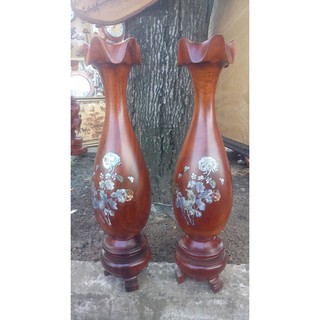Cặp lộc bình gỗ hương cao 60cm
