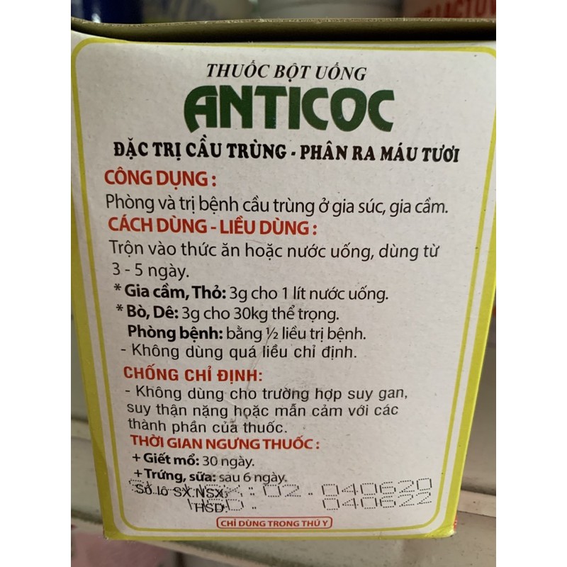 10g ANTICOC - cầu trùng trên gà, thỏ, bò, bê