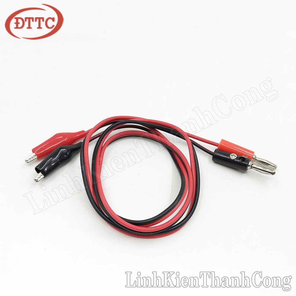 Cáp 1 Đầu Kẹp Cá Sấu - 1 Đầu Jack Bắp Chuối, Dài 80cm