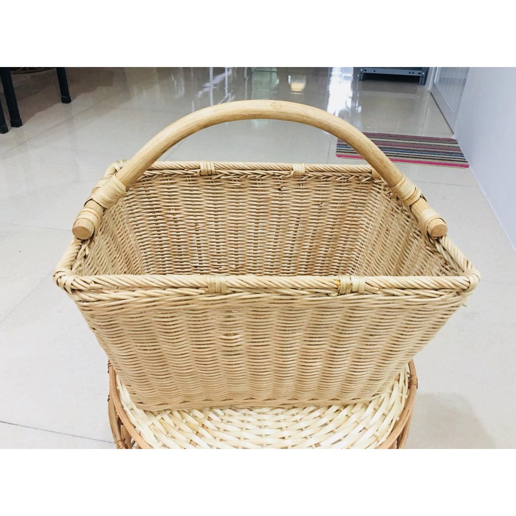 - Giỏ mây chữ nhật quai song