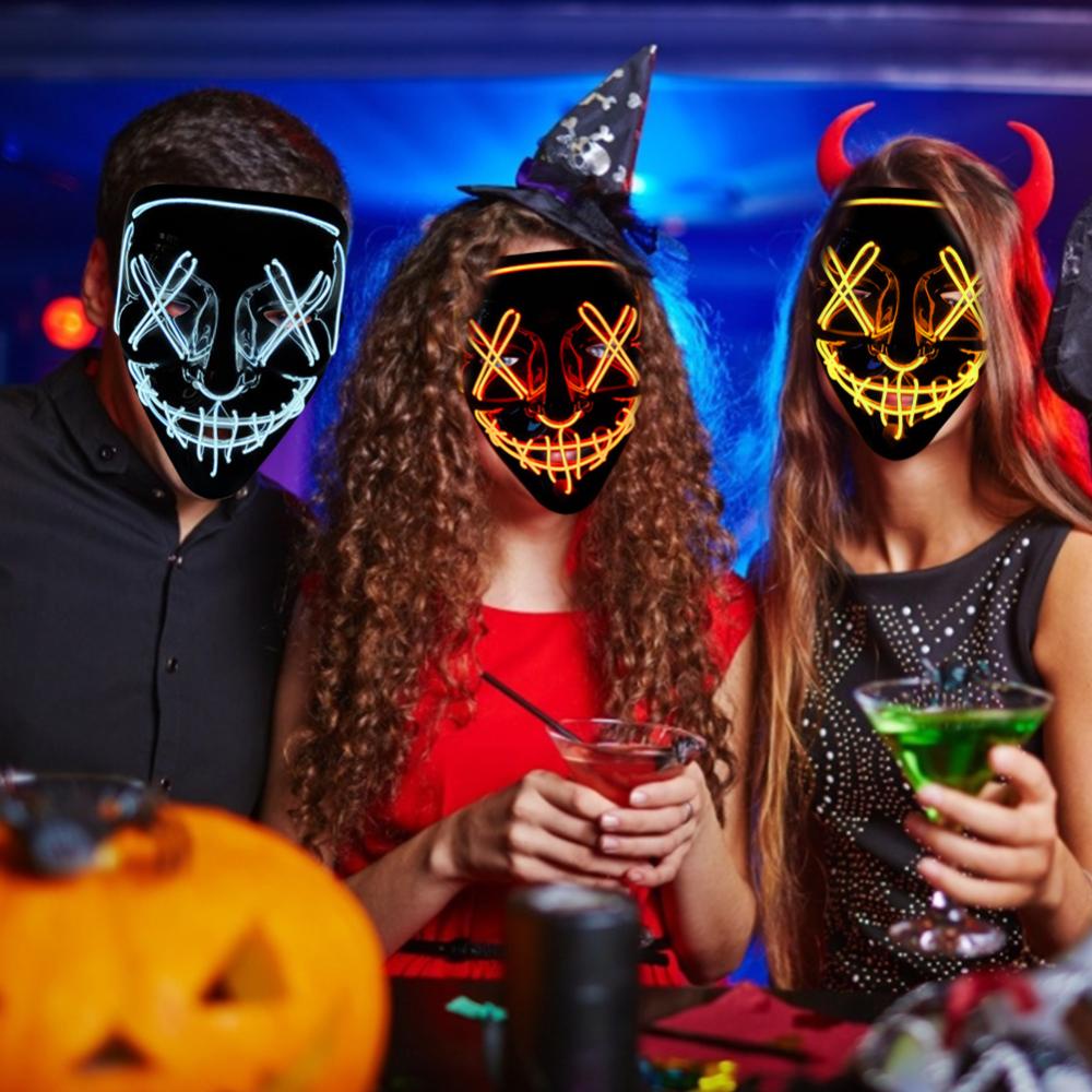 Mặt Nạ Đèn Led Phát Sáng Hóa Trang Halloween E7X1