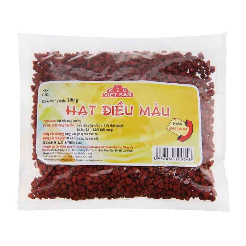 Hạt điều màu Viet San 100g