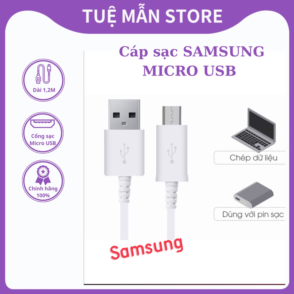 Dây Cáp Sạc Micro Usb Chính Hãng Samsung Made In Vietnam Dùng Để Sao Chép Dữ Liệu Sạc Điện Thoại - Tm Shop