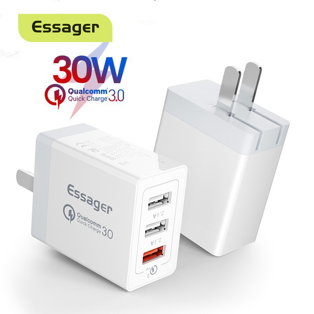 Đầu Chuyển Đổi Có Chức Năng Sạc Nhanh ESSAGER Đa Cổng USB 3.0 30W Tiện Dụng