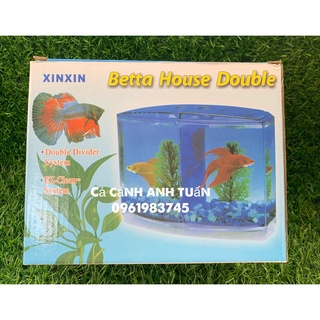 {CỰC RẺ} BỂ CÁ CHỌI NHỰA XINXIN, BỂ NUÔI CÁ CHỌI 2 NGĂN. TẶNG KÈM THÊM 1 VÁCH NGĂN