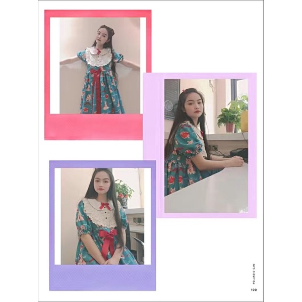 Váy đầm Lolita xanh meo cat ( sẵn )