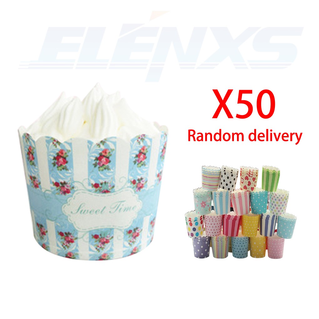 Bộ 50 khuôn giấy lót nướng bánh cupcake muffin dùng một lần