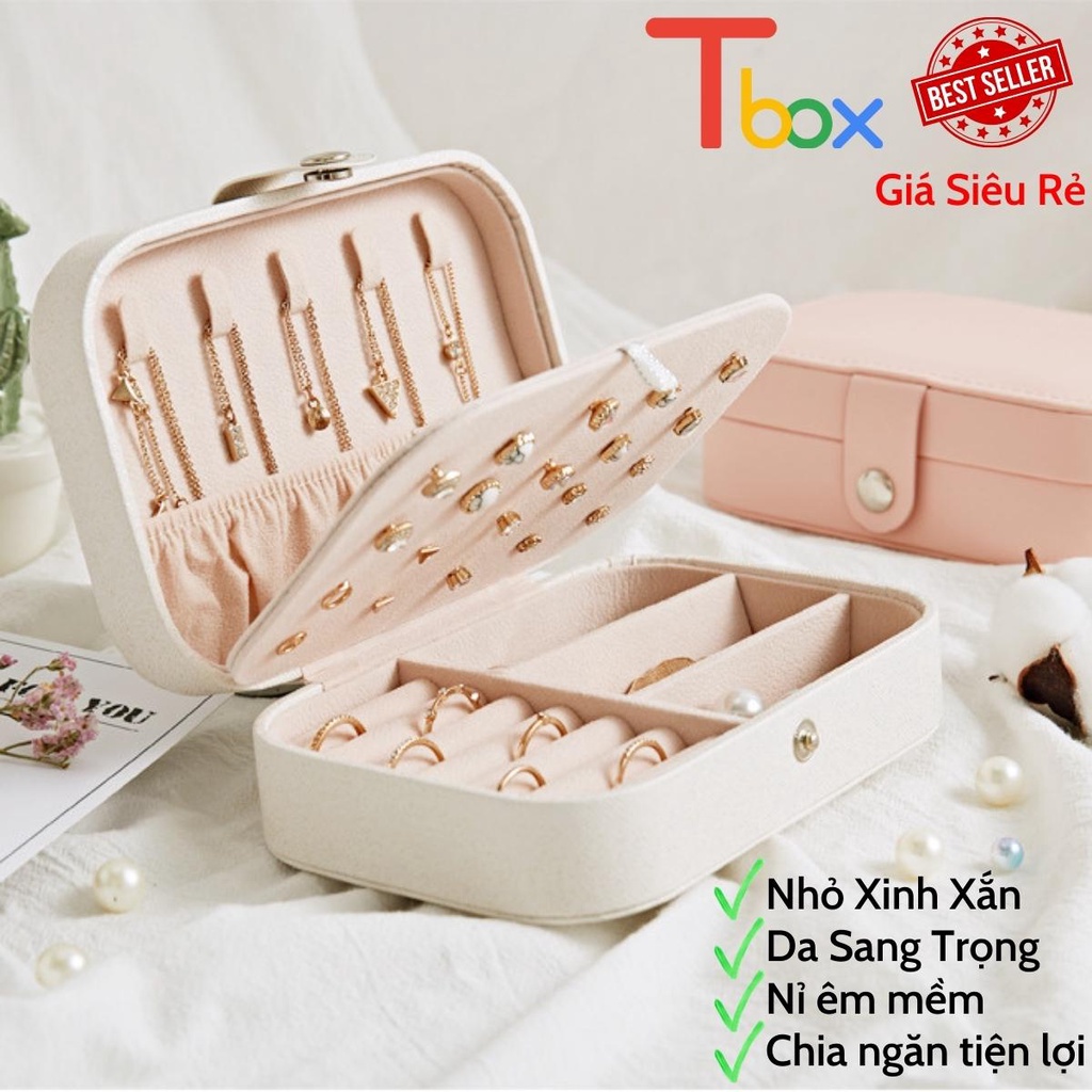 Hộp đựng trang sức chất liệu da sang trọng Nhiều Ngăn đựng nữ trang