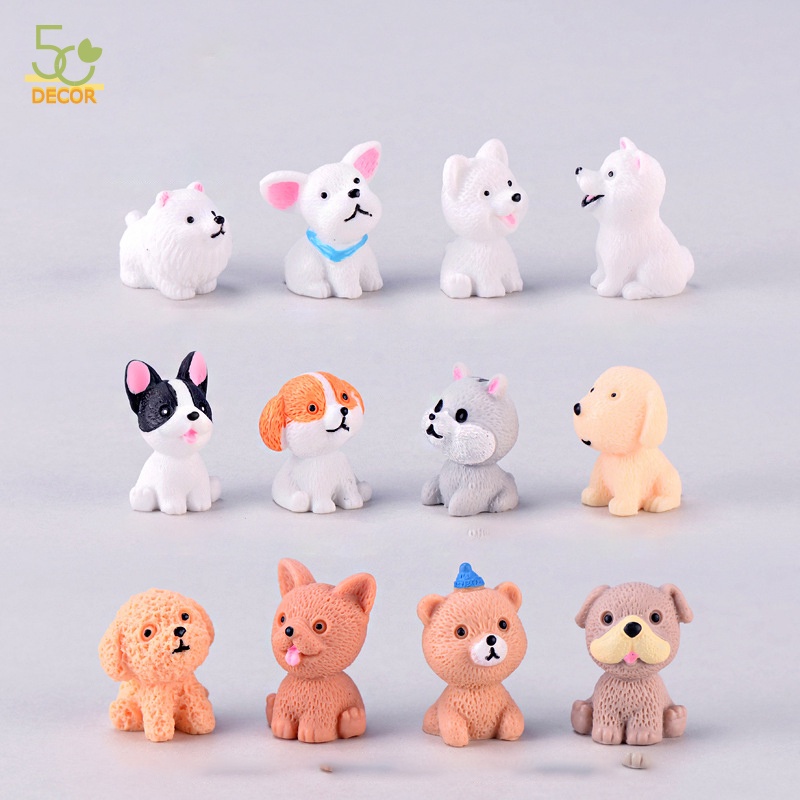 Mô hình chó con mini, mô hình trang trí bàn, trang trí vườn, trang trí cây cảnh tiểu cảnh terrarium phong cách hoạt hình