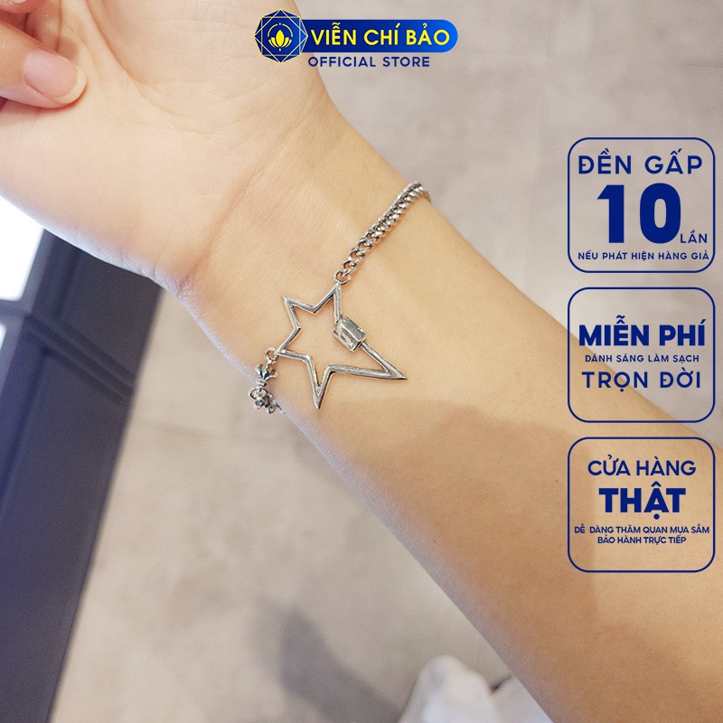 Lắc tay bạc nữ họa tiết Ngôi sao chất liệu bạc Thái 925 thời trang phụ kiện trang sức nữ Viễn Chí Bảo L00020