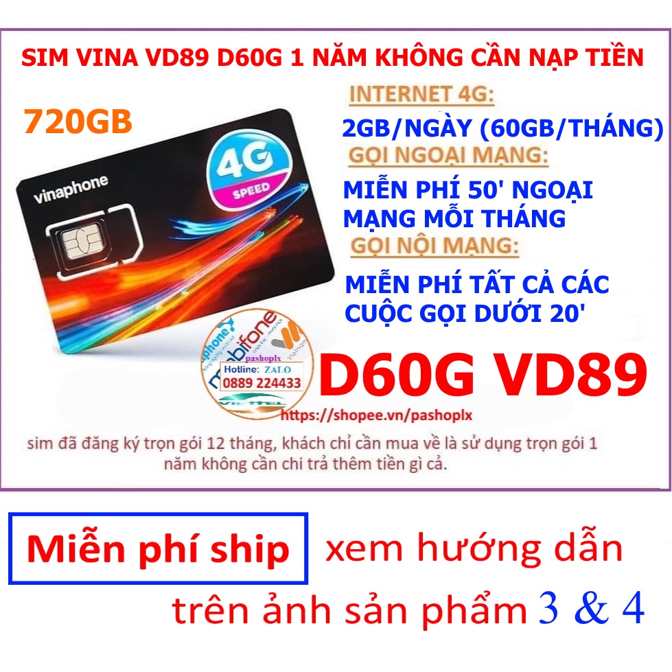 SIM 4G VINA VD149 VD89 TRỌN GÓI 12 THÁNG KHÔNG CẦN NẠP TIỀN.