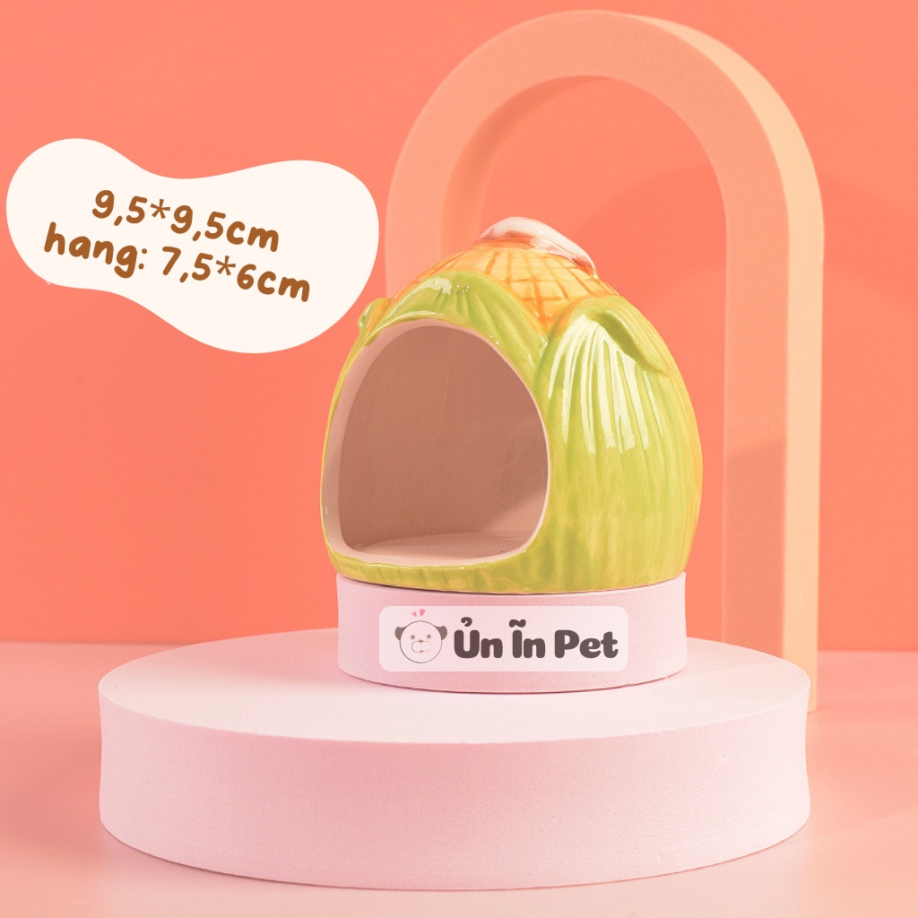 Nhà ngủ sứ hamster BẮP NGÔ siêu mát, dễ thương