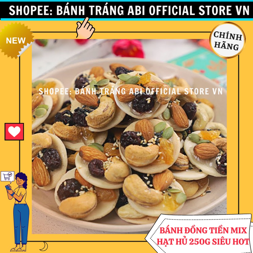 BÁNH QUY ĐỒNG TIỀN NGŨ SẮC MIX HẠT ĐÓNG LỌ HỦ 250G