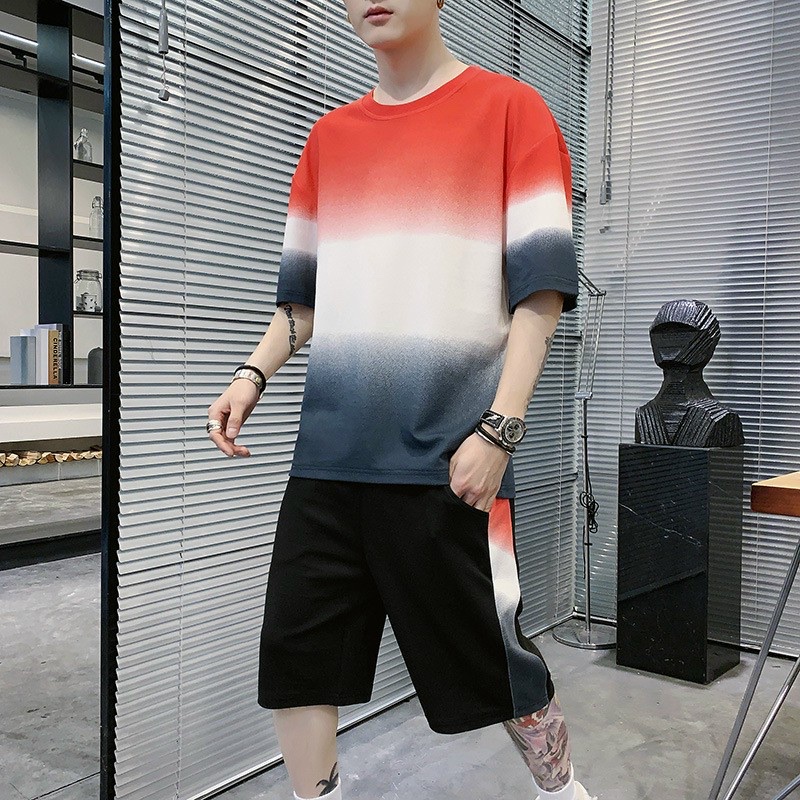 Đồ bộ thể thao nam in 3D ❤️ THUN LẠNH ❤️ mùa hè thoáng mát LOANG MÀU 3 TẦNG