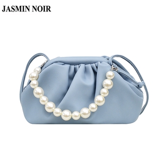 Túi Xách Đeo Vai JASMIN NOIR Thiết Kế Đám Mây Phối Dây Ngọc Trai Thời Trang Cho Nữ