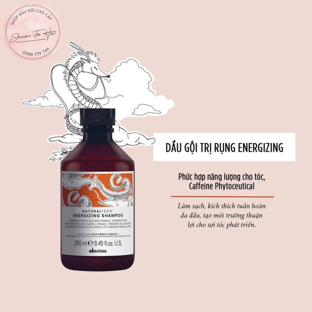 Dầu gội Davines Energizing dung tích 250ml dành cho tóc mỏng, thưa, rụng