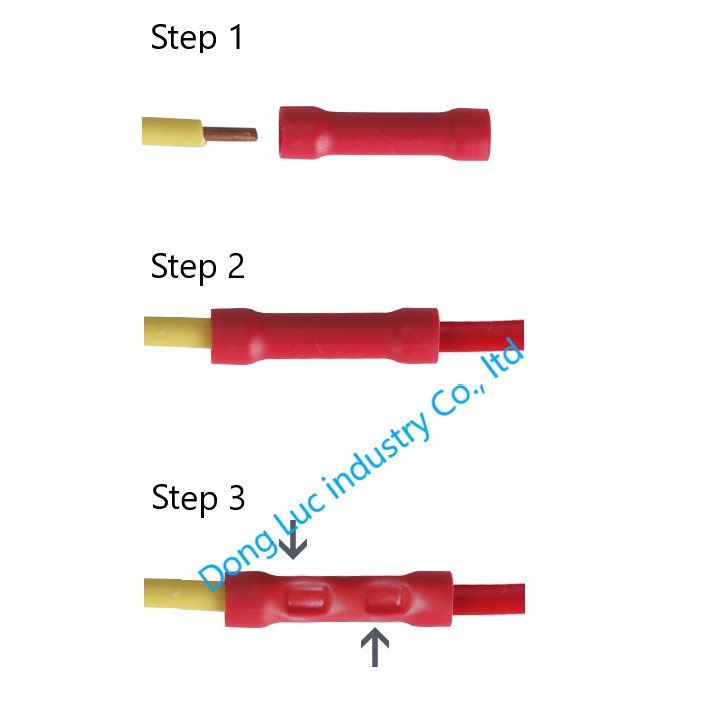 Đầu cos dây điện nối thẳng bọc nhựa BV 5, đầu cốt bấm dây 4mm 6mm, cosse  đồng