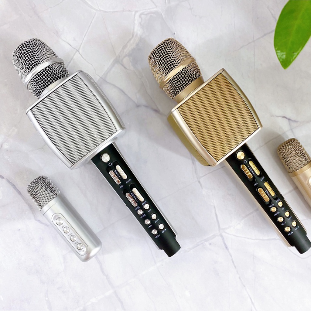 Micro karaoke bluetooth YS98 cao cấp thêm 1 mic để hát song ca tích hợp loa bass tress - Micro bluetooth karaoke | BH 6T