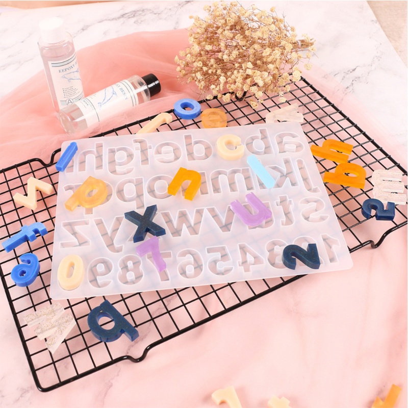 Khuôn Silicone Làm Mặt Dây Chuyền Hình Chữ Cái &amp; Chữ Số