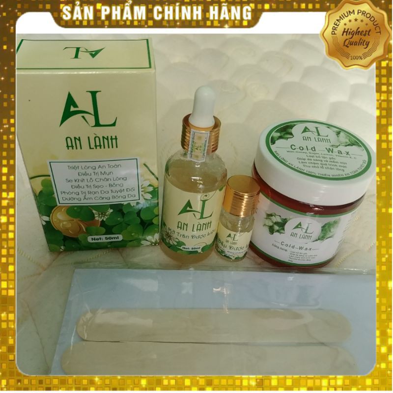 Bộ Triệt lông Vĩnh Viễn Cold Wax và Mỡ Trăn Dược Liệu An Lành (tặng kèm dụng cụ wax)