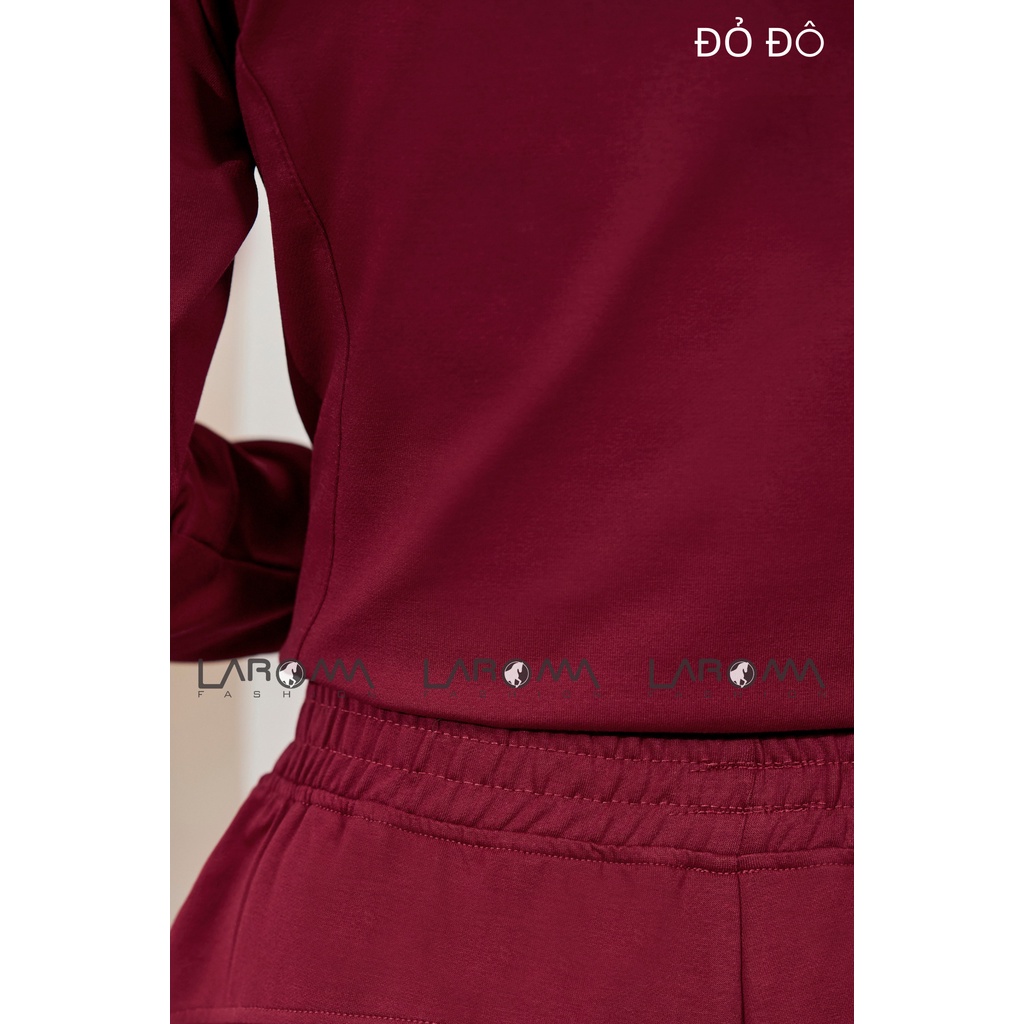 LAROMA Bộ nỉ nữ khóa trơn