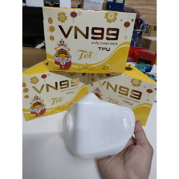 (Khẩu Trang VN99) Phiên Bản Màu Trắng - Khẩu Trang Trong Suốt (Màu Trắng Sữa) VN99