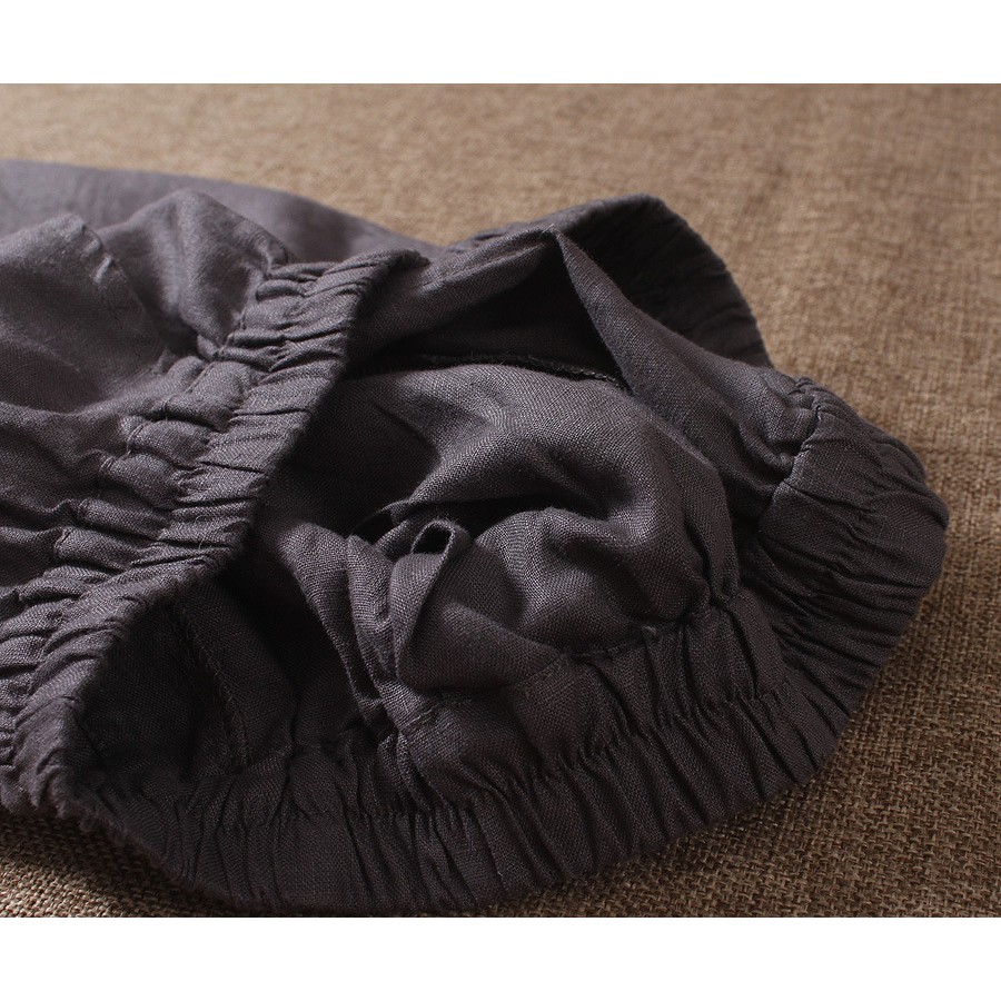 Quần dài nữ trung niên lưng thun vải Linen trơn cao cấp - Quần Linen Nữ Dài Lưng Thun Form Rộng - Thời Trang Phong Cách