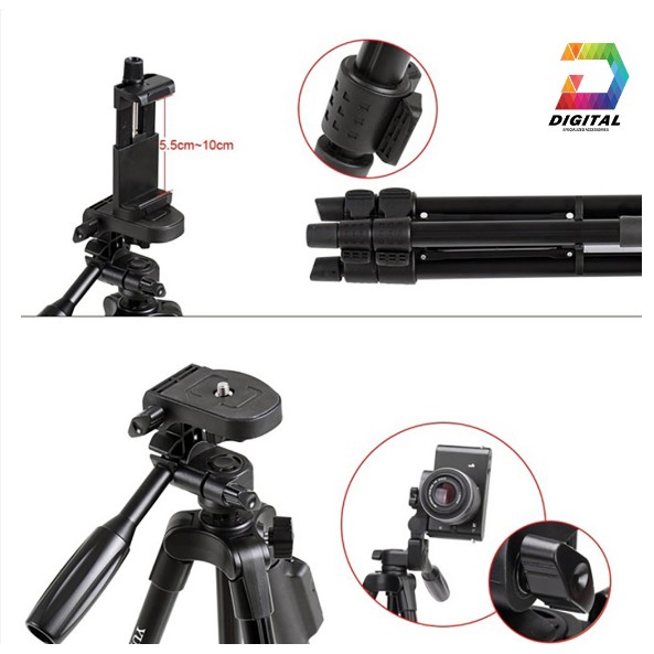 Gậy Tripod 3 Chân Yunteng 5208 Chính Hãng