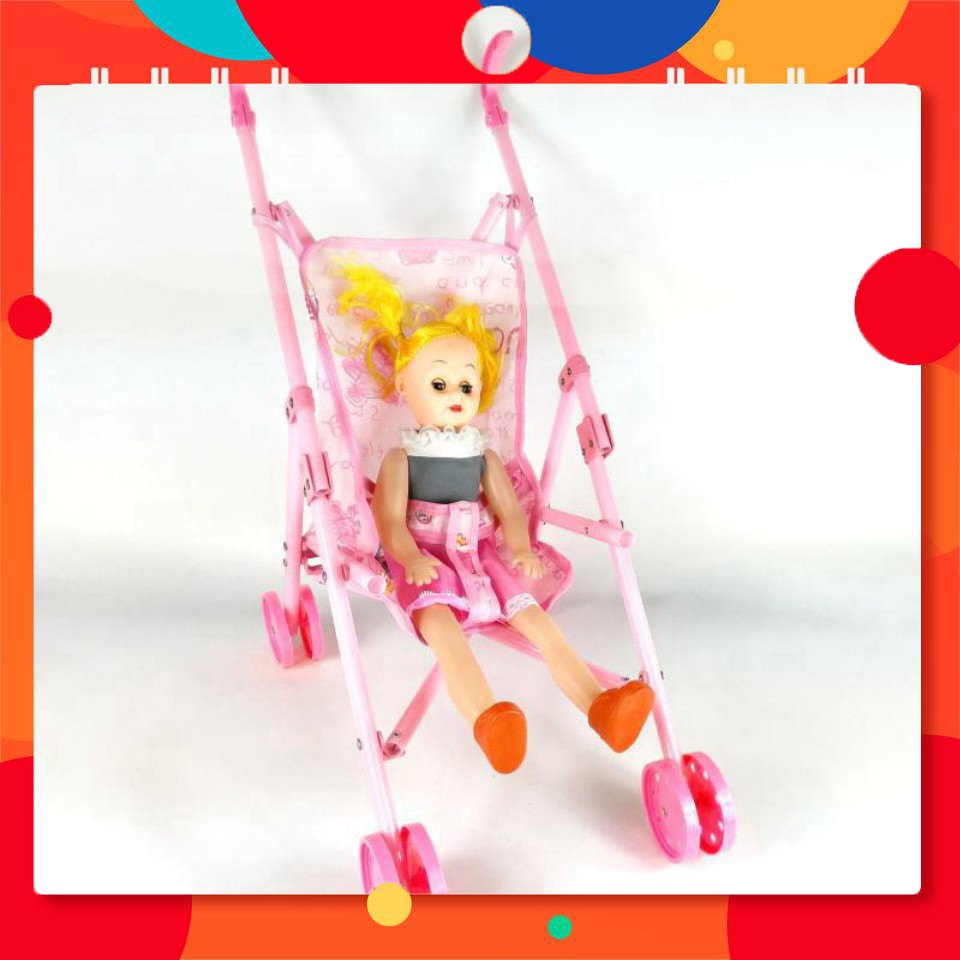 (Giảm Giá Sập Sàn)  Đồ chơi búp bê xe đẩy xe đẩy em bé - Đồ Chơi Trẻ Em 6723 (Giá Rẻ )
