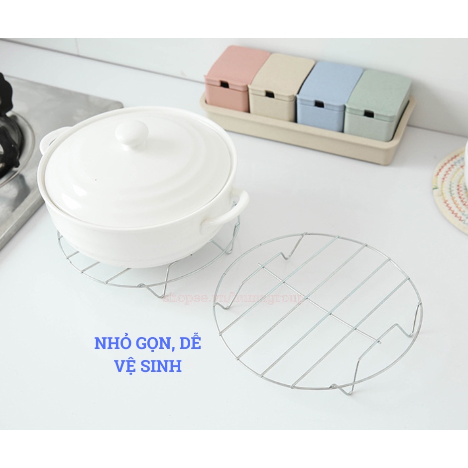 Vỉ Hấp Inox 304 – Rế/ Đế Hấp, Lót Nồi Chiên Không Dầu Đa Năng Cao Cấp 4 Chân