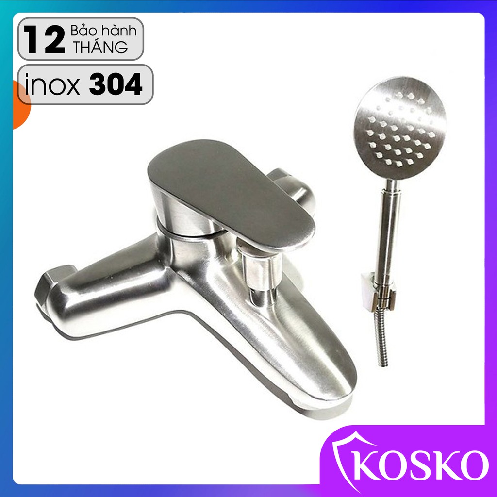 Vòi sen tắm nóng lạnh Kosko inox 304 đầy đủ phụ kiện dễ dàng lắp đặt - Bảo hành 12 tháng, vòi rửa mặt, vòi lavabo