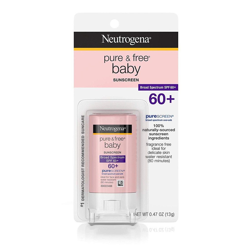 Lăn chống nắng dạng sáp cho trẻ nhỏ Neutrogena Pure & Free Baby Mineral Sunscreen Stick SPF 60 14g (Mỹ)