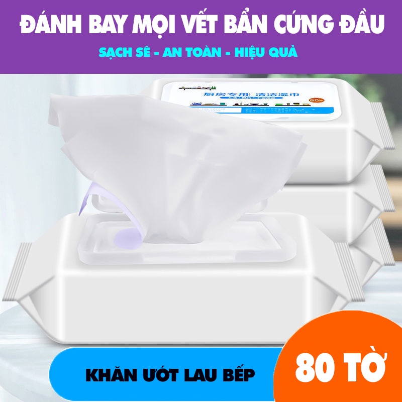 Khăn Ướt Lau Bếp - Giấy Làm Sạch Dầu Mỡ Nhà Bếp Tiện Lợi - Smarthome GG