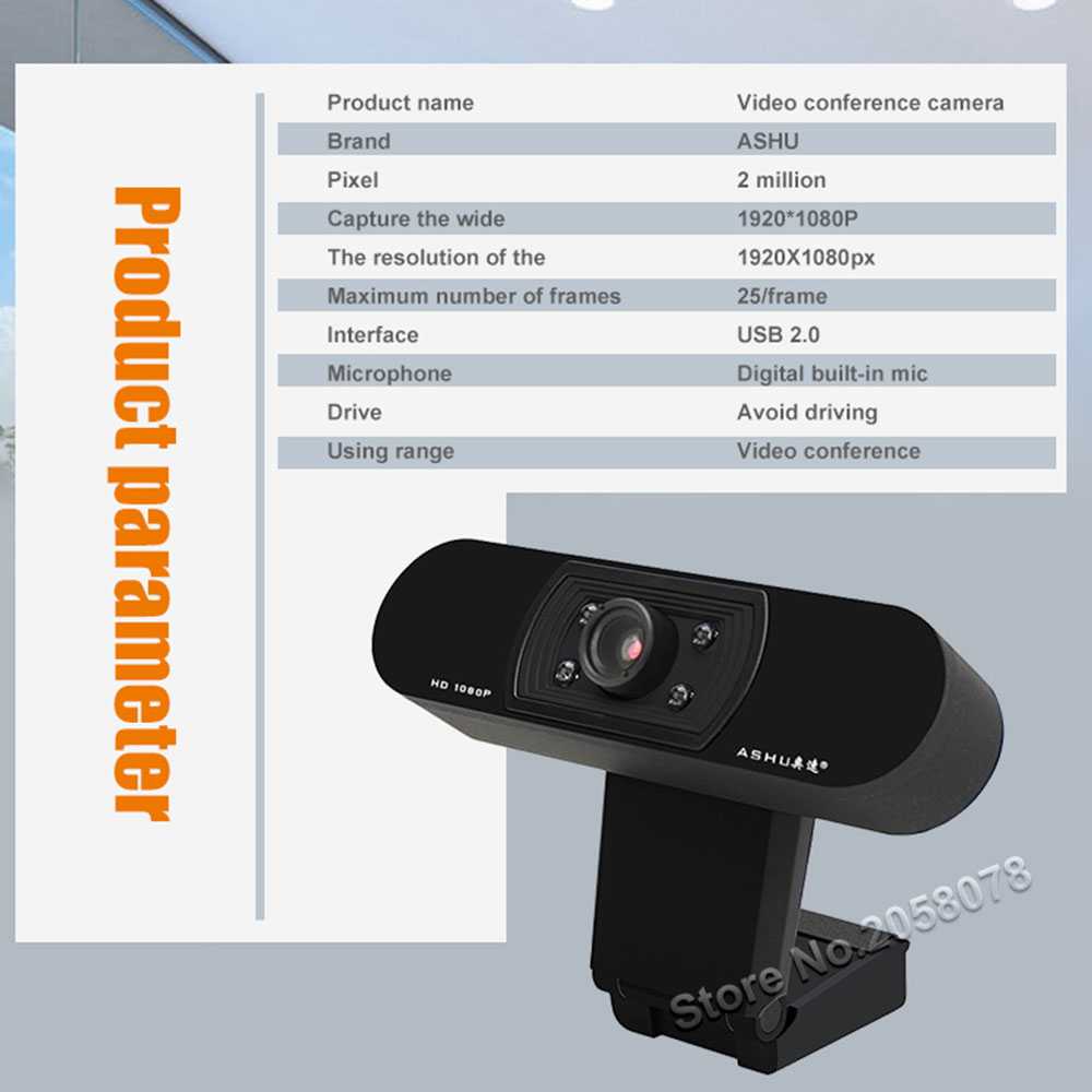 Webcam Ashu Hd 1080P toàn diện kèm micro cho máy tính | BigBuy360 - bigbuy360.vn