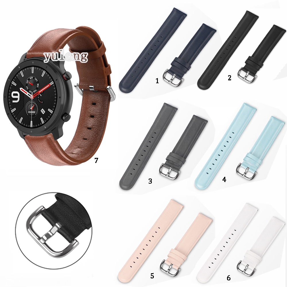 Dây Đeo Bằng Da Cho Đồng Hồ Thông Minh huami amazfit gtr mini gtr3 pro 42mm 47mm bip5 gtr2 gtr4 gtr2e 2 3 4 bip 5