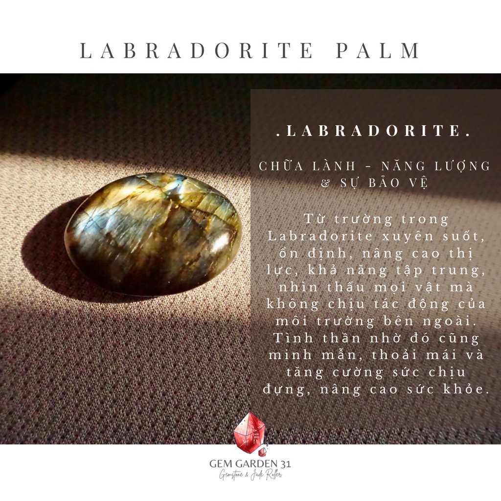 Đá Thanh Tẩy - Đá xà cừ -  Labradorite Palm