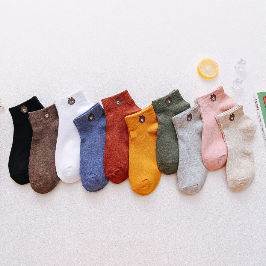 Vớ cotton mềm mại thoáng khí nhiều màu sắc thời trang Hàn Quốc 2020