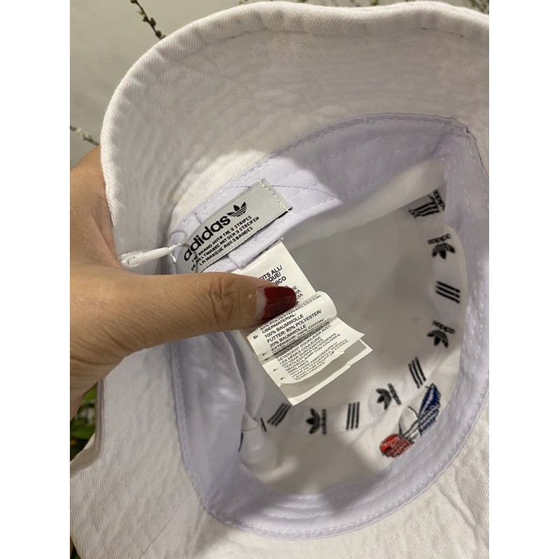 Mũ bucket Adidas 3 lá trắng đen 1-8 tuổi