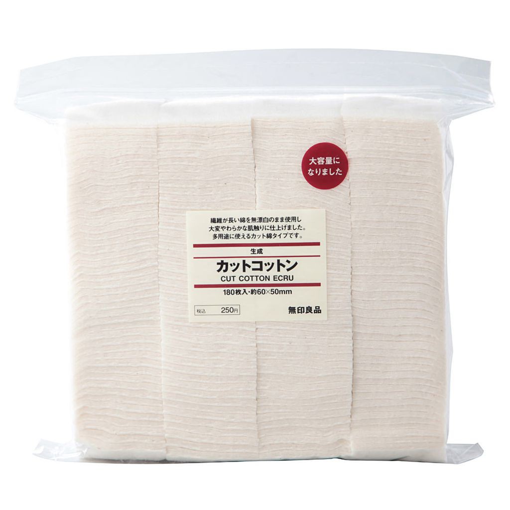 Bông tẩy trang Muji Organic Cotton Nhật Bản 180 miếng