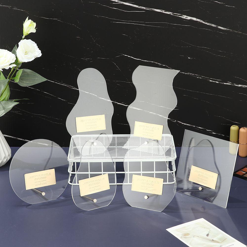 [Hàng mới về] Bảng trưng bày móng tay giả nghệ thuật làm từ acrylic màu mờ trong suốt có thể tháo rời