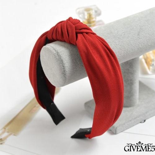 Băng đô cài tóc bằng vải nhung + nhựa thiết kế sọc/trơn đơn giản kiểu thắt nút thời trang cho nữ