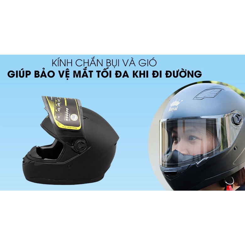 Kính Mũ Bảo Hiểm Fullface có cằm AGU - Asia, Royal M136