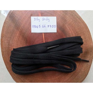 Dây giày màu đen-bảng dẹp cotton mềm 1.2m đậu nành