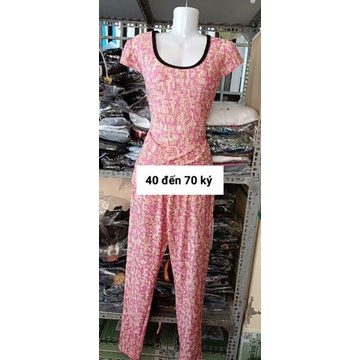 Bộ tay con quần dài thun cát thái chéo