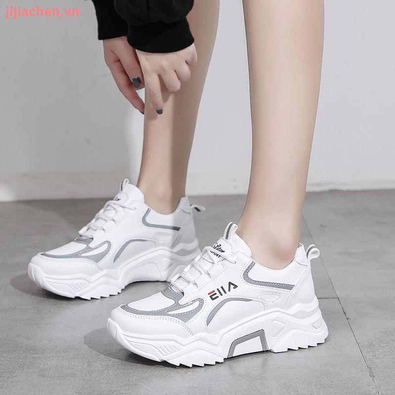 Giày thể thao cotton màu trắng có size lớn 43 41 42 thời trang thu đông cho nữ